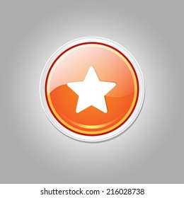 Star Circular Vector Orange Web Icon Button