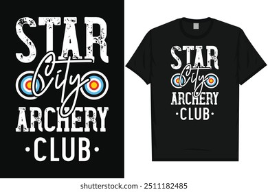 Star city archery club archery tiro con arco arco arco flecha tipografía gráficos diseño de camiseta