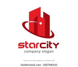 Star City Logo Template Design Vector, Emblem, Design Concept, Creative Symbol, Icon