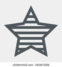 Star Classic grating lattice striped rating icon web vector