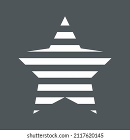 Star Classic Gitter gestreiftes Rating Symbol, Vektorgrafik