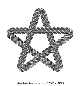 Star classic rank favorite ui logo. Simple illustration of rope realistic detailed weaving star symbol rank favorite ui logo isolated on white vector for web or print design