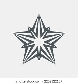Recorte de calidad vectorial del icono de clasificación Star Classic