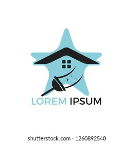 Star Cleaning Service Logo Design. Star home Cleaning Service Logo Design. 