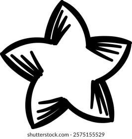 Star clip art design on plain white transparent isolated background for card, shirt, hoodie, sweatshirt, apparel, card, tag, mug, icon, poster or badge