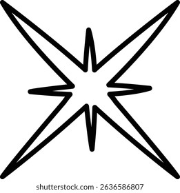 Star clip art design on plain white transparent isolated background for card, shirt, hoodie, sweatshirt, apparel, card, tag, mug, icon, poster or badge