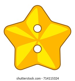 Star cloth button icon. Cartoon illustration of star cloth button vector icon for web