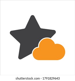 star cloud icon concept. flat design style icon