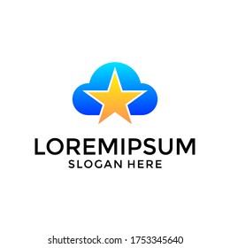 
Plantilla vectorial de diseños de logotipo de nube estrella
