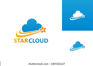 Star Cloud Logo Template Design Vector, Emblem, Design Concept, Creative Symbol, Icon