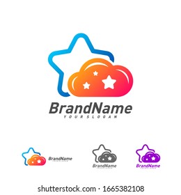 Star cloud logo vector template, Cloud star logo design concept, Icon symbol
