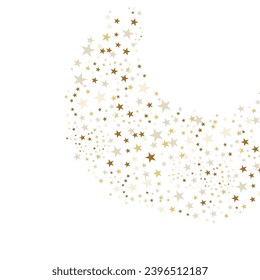 Fondo del clúster de estrellas. Estrellas de fondo blanco. Tiroteo de estrella dorada con estrellas elegantes