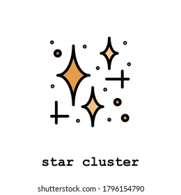 star cluster color icon vector