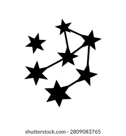 Star Cluster icon featuring multiple stars arranged in a cosmic formation. Ideal for astronomy, science education, and celestial themed designs.