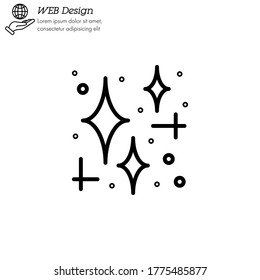 star cluster icon thin line, linear, outline vector. star cluster simple sign, logo. 