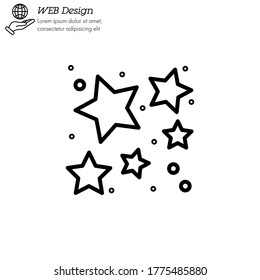 star cluster icon thin line, linear, outline vector. star cluster simple sign, logo. 