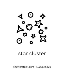 star cluster icon. Trendy modern flat linear vector star cluster icon on white background from thin line Astronomy collection, outline vector illustration