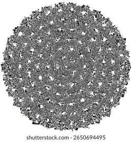 Mandala de aglomerado estelar. Ícone radial intrincado Esfera vetorial geométrica. Padrão de retículo denso.
