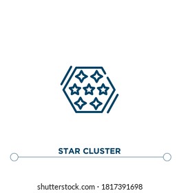 icono del vector de contorno de clúster de estrella. ilustración de elemento simple. icono de contorno de clúster estrella a partir del concepto de astronomía editable. se puede usar para web y móvil
