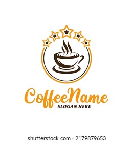 Star Coffee Logo Design Template. Coffee Star logo concept vector. Creative Icon Symbol