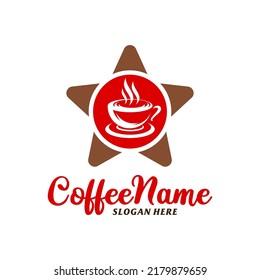 Plantilla de diseño del logotipo del café estrella. Vector de concepto del logo de Coffee Star. Símbolo de icono creativo