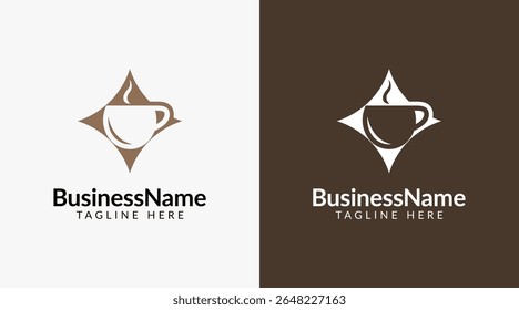 Star Coffee logo design template. Coffee cup vector icon