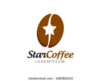 Star coffee logo symbol or icon template