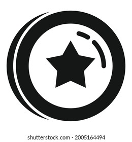 Icono de chip de la moneda de estrella vector simple. Dinero del casino. Bonos de póquer