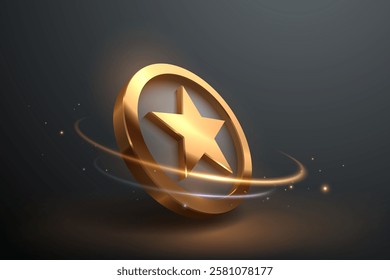 Star coin with light effect