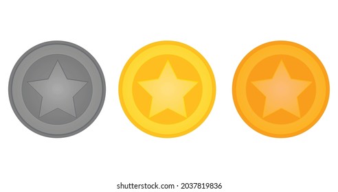 Star coin set. vector illustration