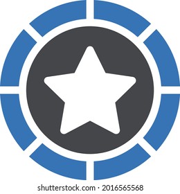 star coin vector glyph colour icon