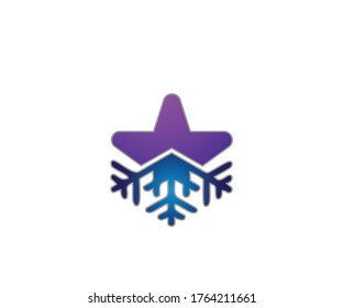 Star cold snow logo design template