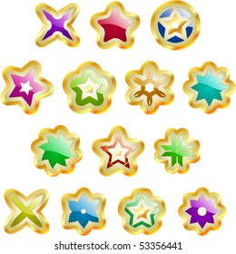 Colección de estrellas. Ilustración vectorial.