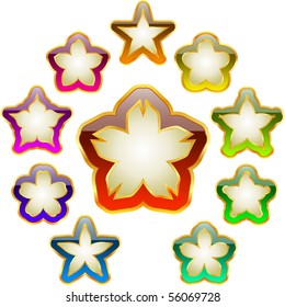 Star collection. Vector set.
