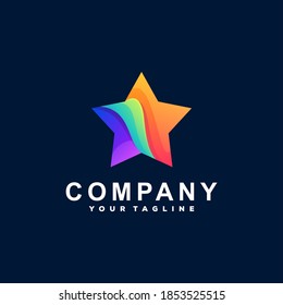 star color gradient logo design