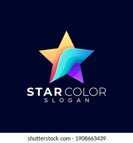 diseño de logotipo de gradiente de color estrella