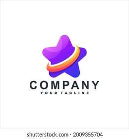 star color gradient logo design