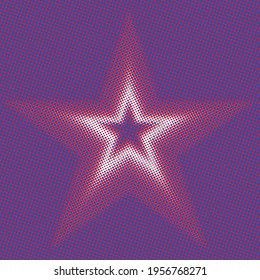 
Stern in Farbe halftone Rastereffekt. In Blau, Rot und Weiß.