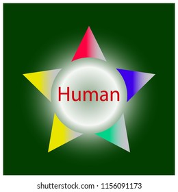 Star color like human vector illustration