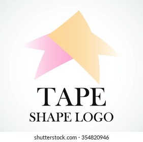 Star of color tape abstract vector and logo design or template innovative business icon of company identity symbol concept