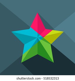 Star. Color vector icons.