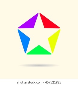 Star of colored triangles logo.