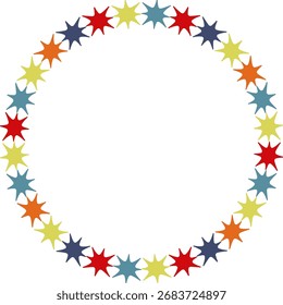 Estrela quadro colorido. Estrela do espaço exterior. Quadro com espaço vazio para o texto. Design de chuveiro de bebê