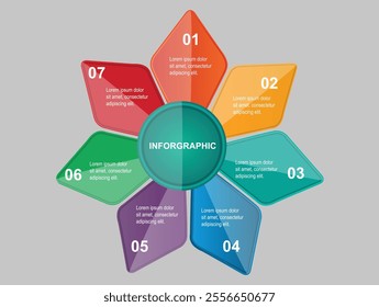 star colorful infographic, is used for colorful titling, labelling and information.