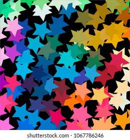 Star colorful vector background. Abstract halftone illustration pattern. Vintage texture

