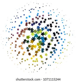 Star colorful vector background. Abstract halftone illustration pattern. Vintage texture
