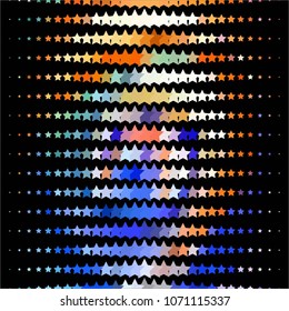 Star colorful vector background. Abstract halftone illustration pattern. Vintage texture
