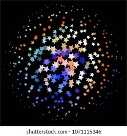 Star colorful vector background. Abstract halftone illustration pattern. Vintage texture
