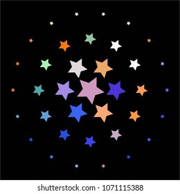 Star colorful vector background. Abstract halftone illustration pattern. Vintage texture
