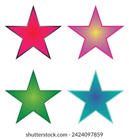 Star colorful vector icon. The shining star icons in the shades of nine colors. Vector illustration. Eps file 241.